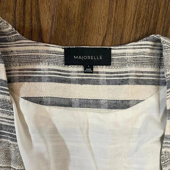 MAJORELLE Portia Dress in Color Newspaper Mini Short Wrap Dress Size Small - Picture 7 of 16